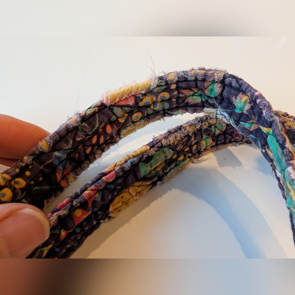 Vera Bradley Tavern On The Green Vintage 90s Cotton Quilted Tote - Picture 6 of 13